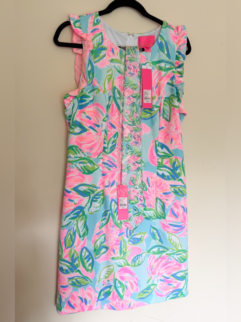 Lilly Pulitzer Carmelisa Shift Dress in Totally Blossom with Free Matching Tie